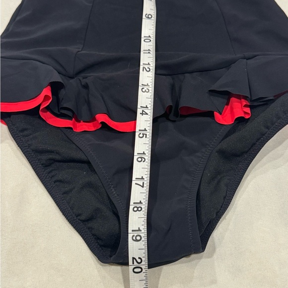 Profile by Gottex One-Piece Swimsuit Black Pink Lace-Up Ruffle NWT Size 6 - Picture 8 of 10